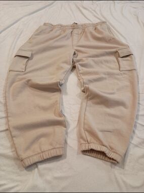 Champion Voluminous Baggy Cargo Sweatpants Men's Size XXL In Irish Cream